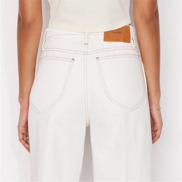 Frame Denim -Le Italien  Wide Leg Crop Ivory Size 26 Retail $236 - Picture 2 of 10